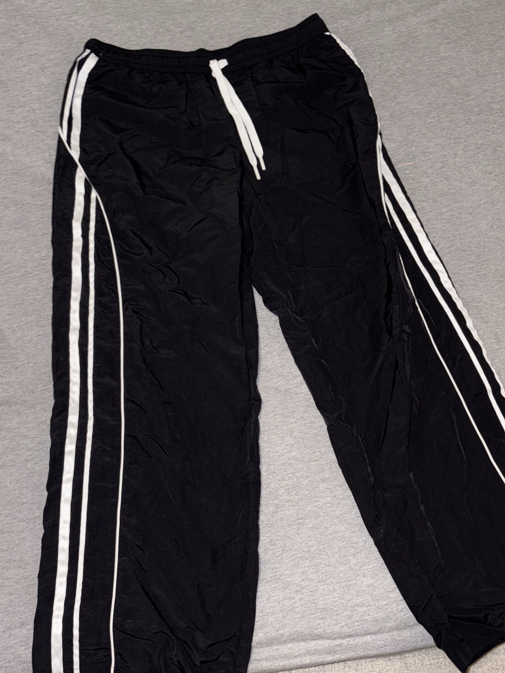 Women Black Track Pants with White Stripes